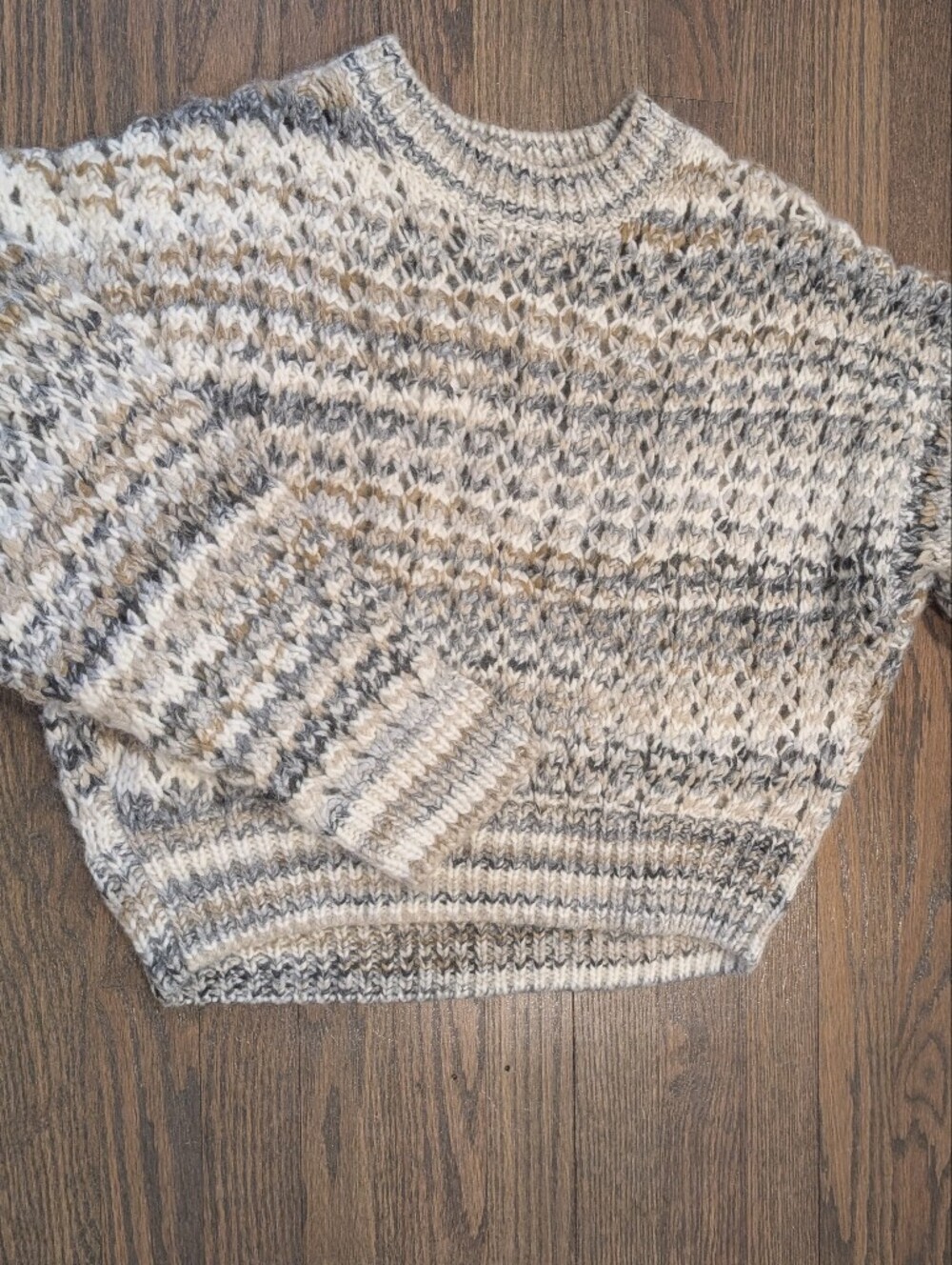 Madewell Fawn Open Stitch Spacedye Pullover Sweater M NWT